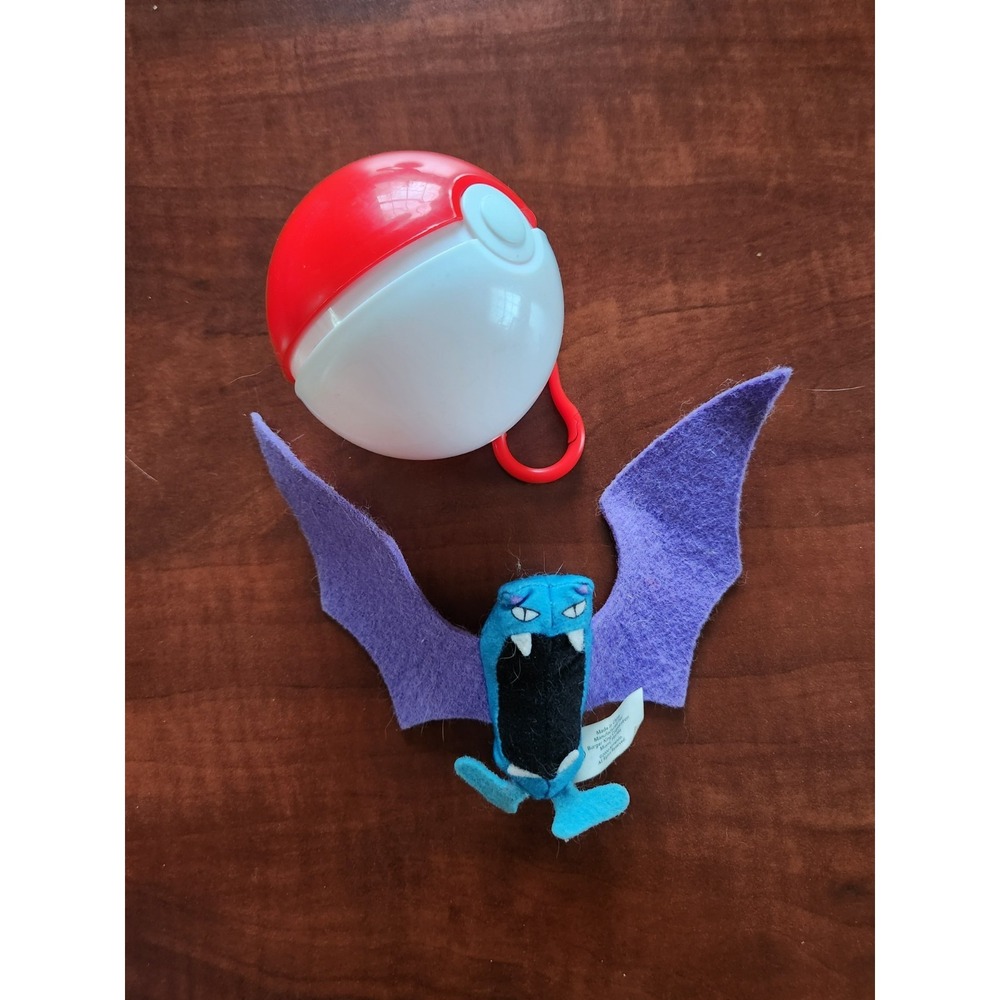 Vintage Burger King Nintendo Pokemon GOLBAT Plush 1999 Stuffed Animal Toy  w/bal